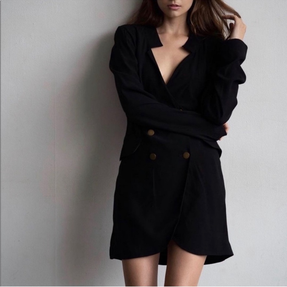 Free People Black Tuxedo Dress - Picture 3 of 13